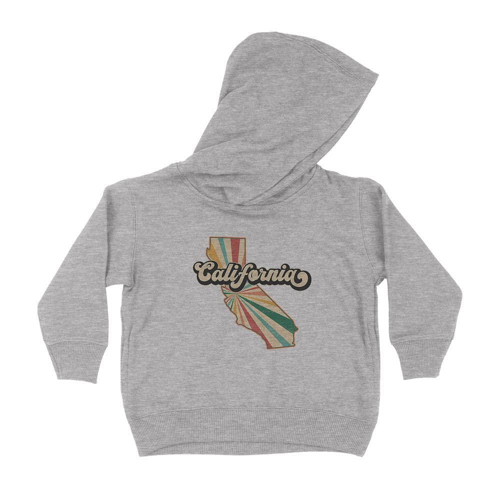 Retro California Kids Hoodie Sweatshirt Toddler 5T Heather Grey