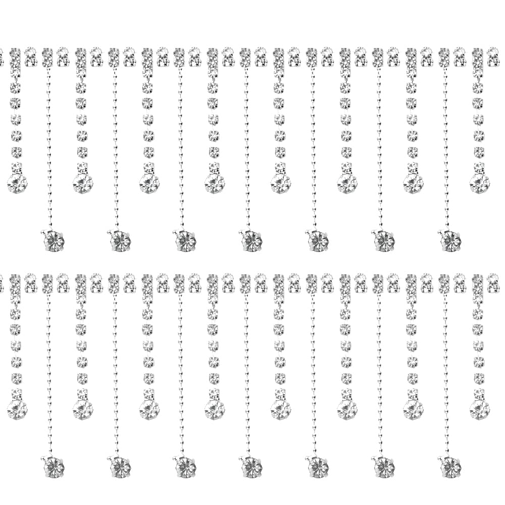 XINGYHENG 1 Yard Crystal Rhinestone Tassel Chain?Diamond Tassel Close Trimming Welding Claw String Chain for Crafts Project Birthday Decorations and Arts Furniture Headboard Clothing