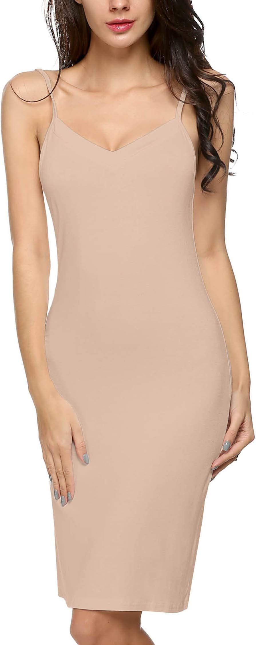 Women Full Slips Sexy Chemise Nightgown V Neck Straight Dress Nightwear S-4XL