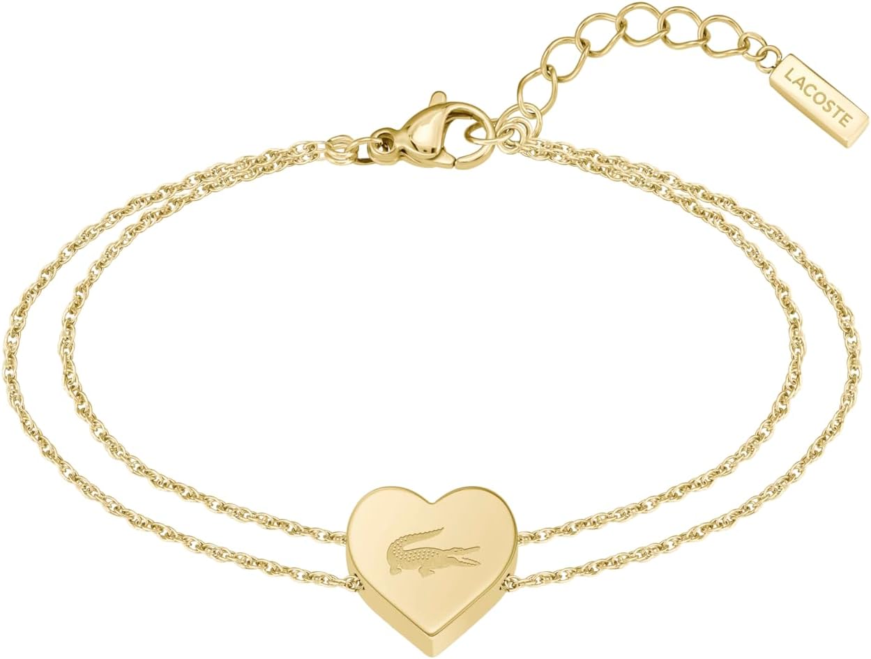 Lacoste Love My Croc Pendant Bracelet for Women - Stainless Steel Jewelry - Adjustable Band - Romantic Collection, Heart Shape Design - Fashion Accessory - Gift For Her - Image 3