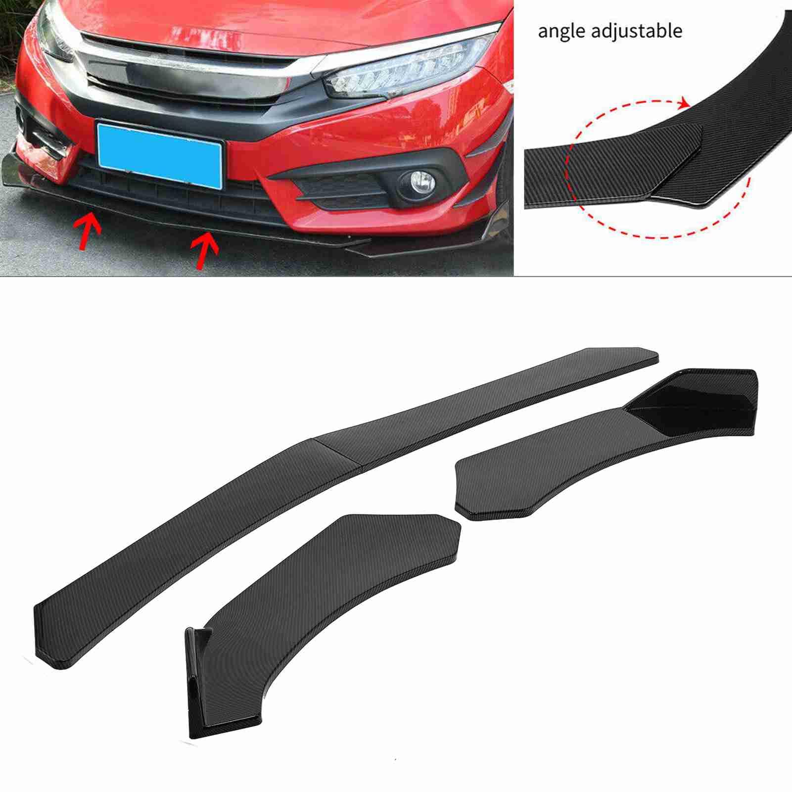VGEBY Protezione Paraurti Anteriore ABS Labbro Paraurti Anteriore 177 Cm 4 Pezzi Stile Fibra di Carbonio Protegge Dai Graffi Aggiunge stabilità Stradale Facile Installazione per la Maggior Parte dei