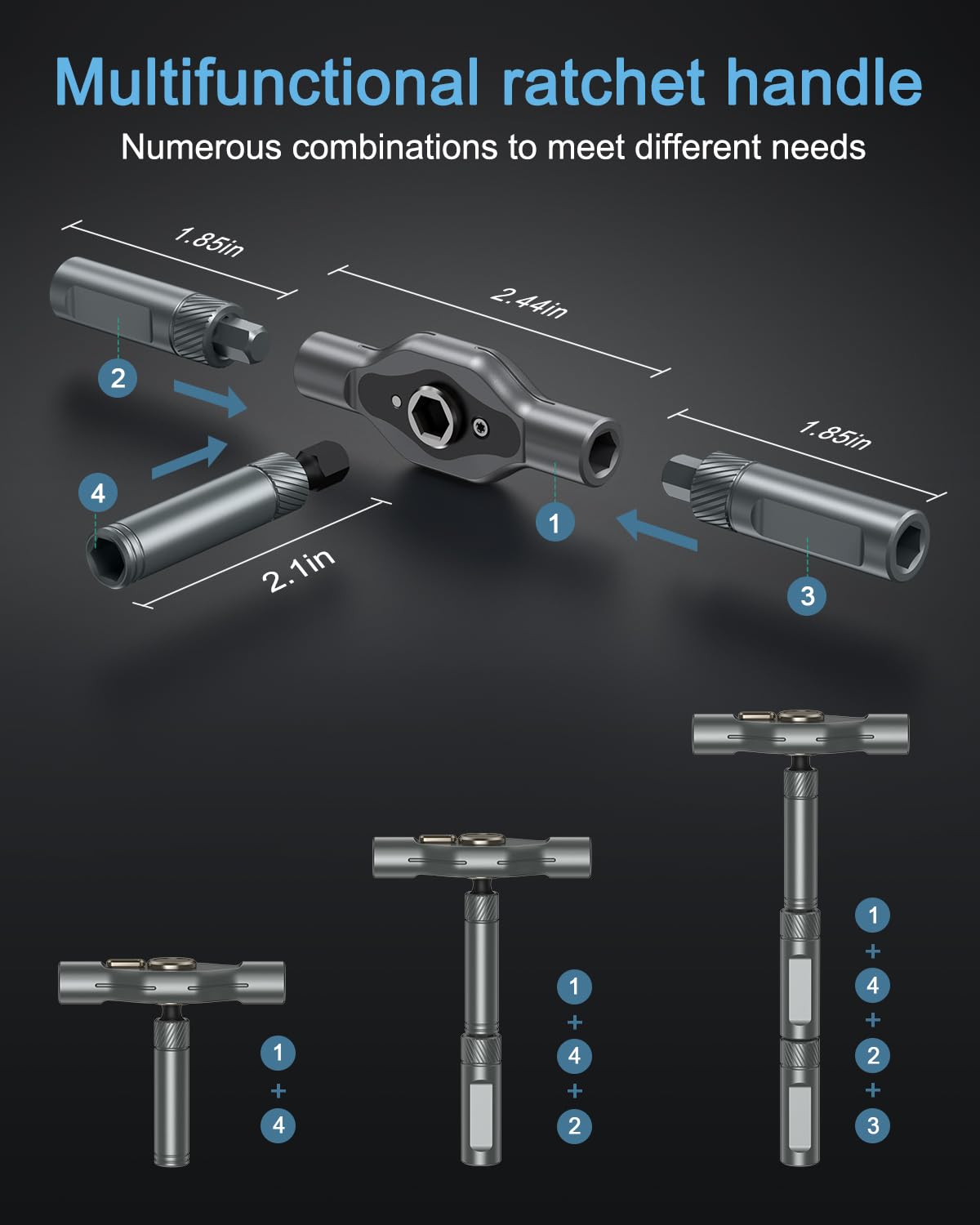 Ankilo 34 in 1 Magnetic Screwdriver Set, Multi-Bit Ratcheting Screwdriver with T Handle Repair Tool Kit for Electronics Home - Image 2