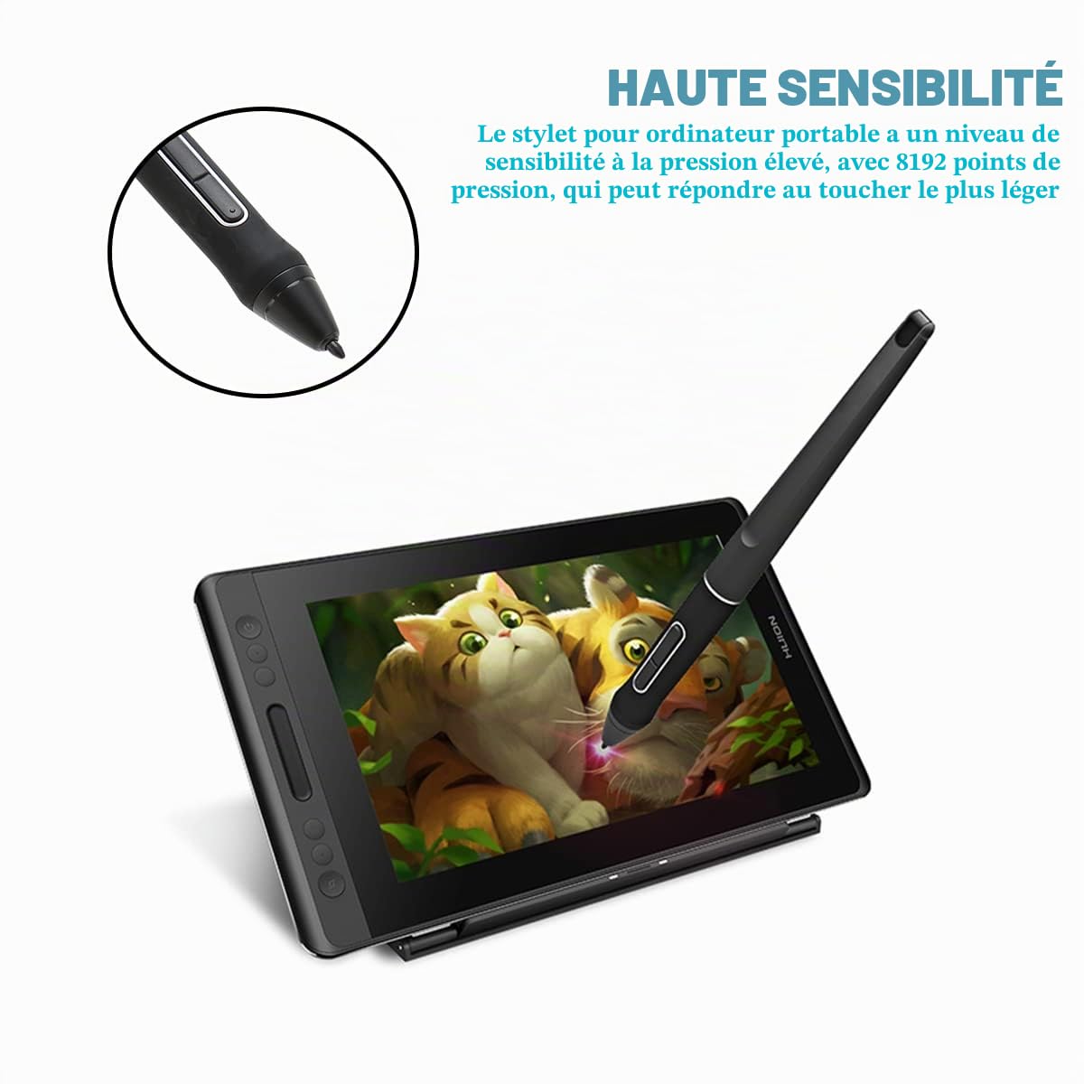 ciciglow Stylus Pen,Stylet pour écran Tactile,Stylet de Tablette Numérique Haute Sensibilité pour Tablette Kamvas Pro 12/13/16/Kamvas 16/20