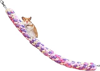 Bvizyelck Juguete de cuerda de loro, hecho a mano, color rosa y violeta, juguete de cuerda para pájaros, puente de escalada, juguetes de enriquecimiento para colgar, para escalar, hacer ejercicio,