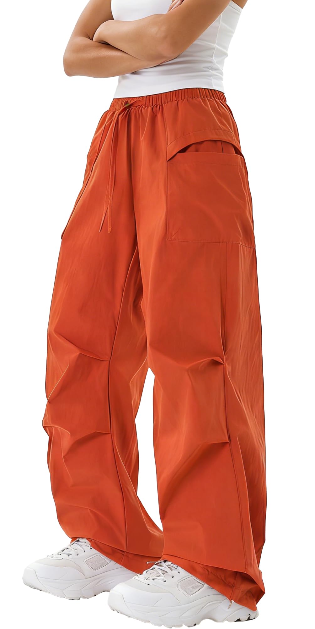 SEAUR Damen Wanderhose Wasserdicht Schnelltrocknend Winddicht Weites Bein Cargohose Fallschirmhose für Wandern Camping Trekking Reise Outdoor Aktivitäten