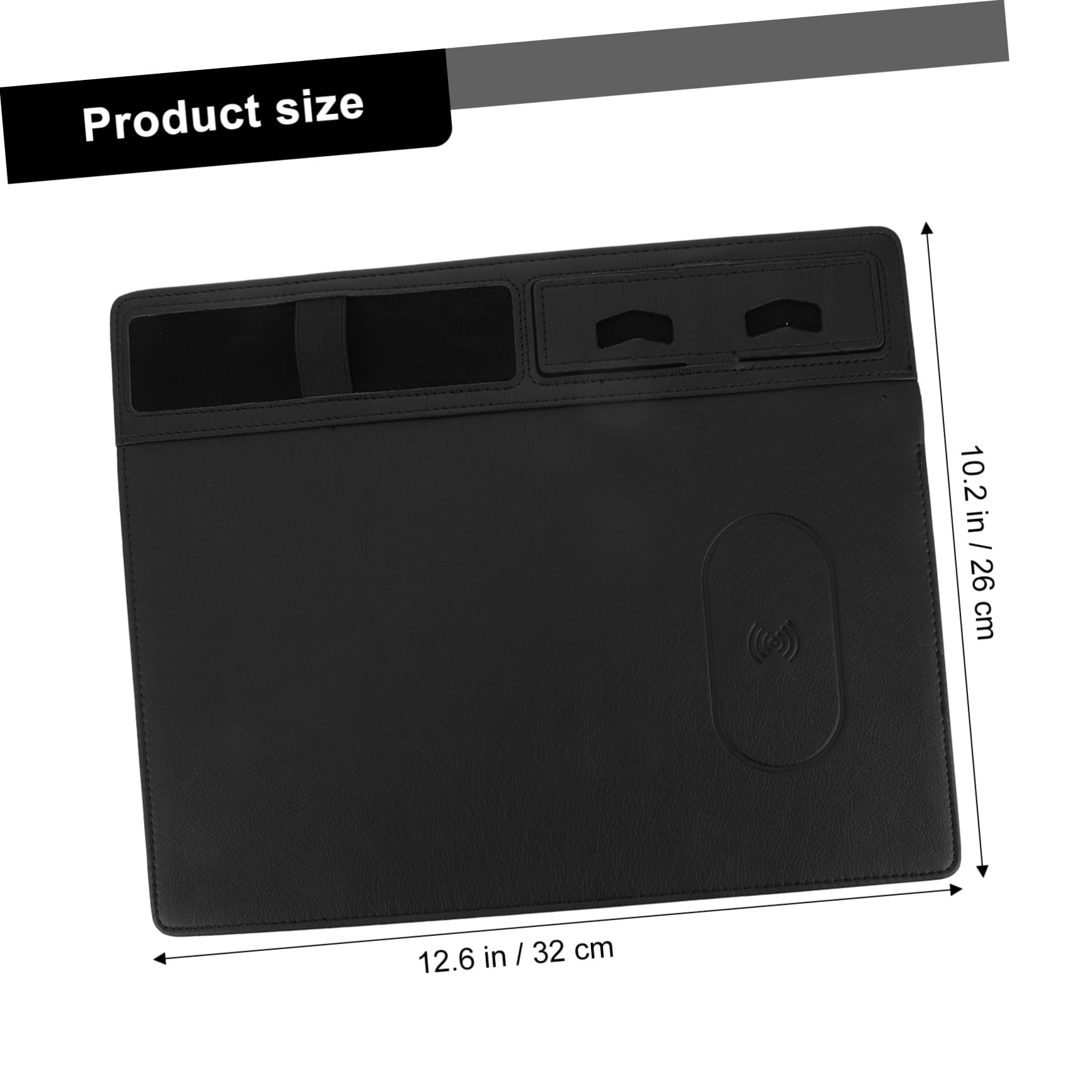 TEHAUX Tappetino per Mouse da Gaming Ricarica Wireless 15w, Supporto per Telefono, Superficie in Pu Anti-schizzi, per Ufficio