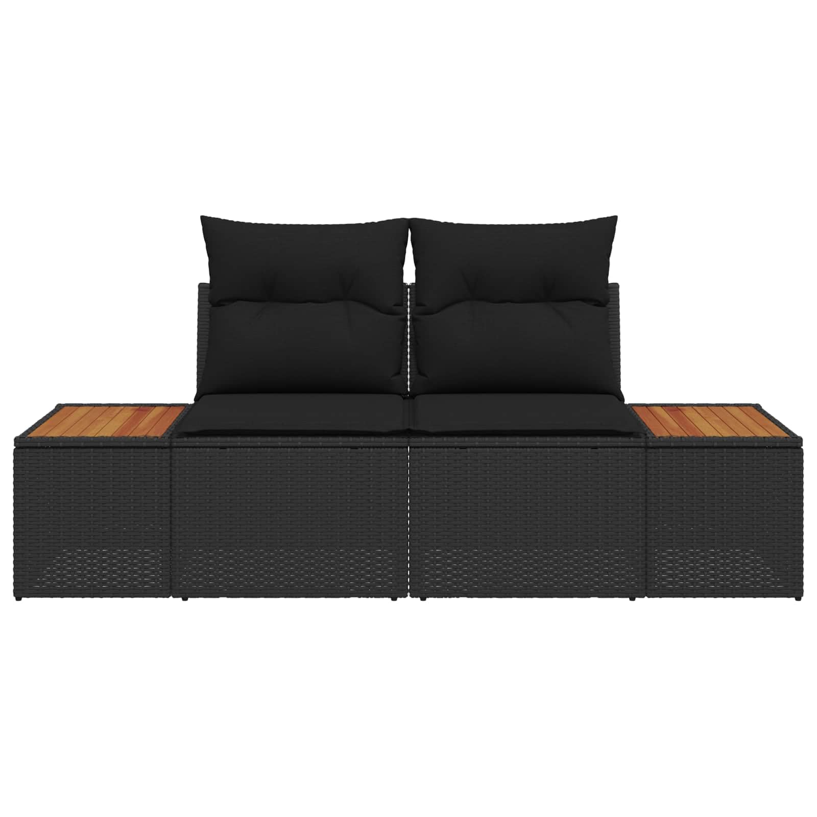 Divano da Giardino 2 Posti in Polyrattan con Telaio Acciaio Nero | Panchina da esterno biposto intrecciata con gambe stabili per relax in terrazzo, patio o balcone moderno. Facile montaggio.