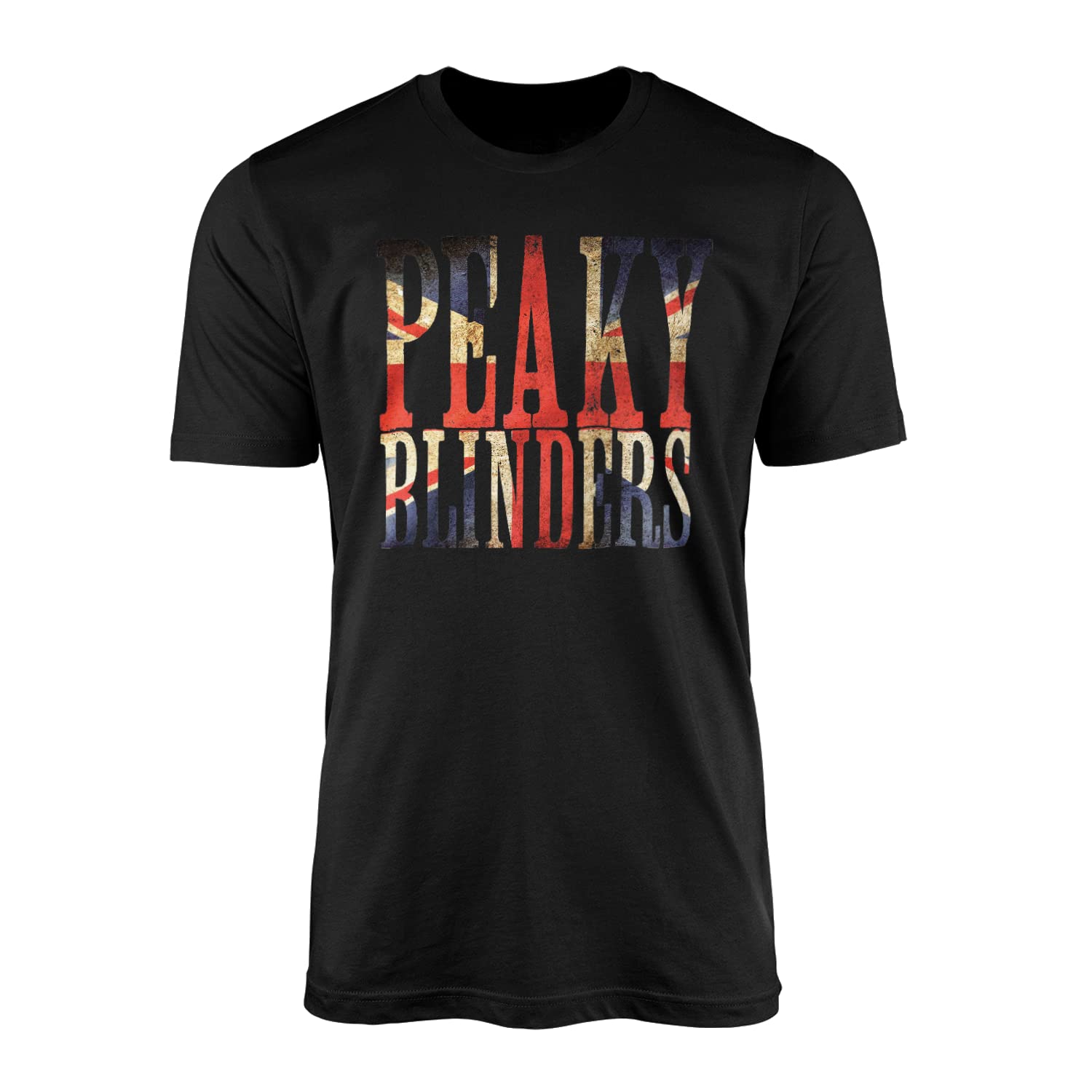 Shelby Union Jack T-Shirt Top Black White Tee Birmingham Family Period Crime Drama Gang Irish Gangster TV Show Flat Cap Garrison Pub Lawless 1920s Gift Present (Black, 4XL)