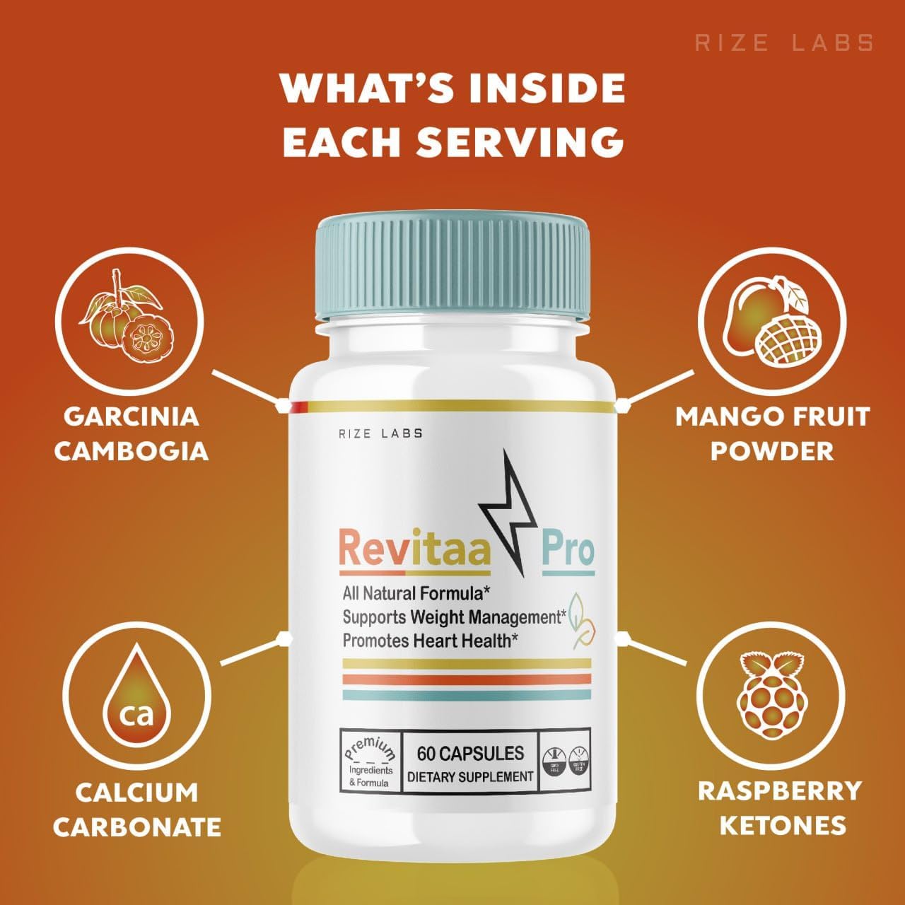 rize labs Revitaa Pro Weight Loss Pills, Supplement Used to Improve The Digestive Process, Advanced Formula Capsules - Pack of 5(300 Capsules)