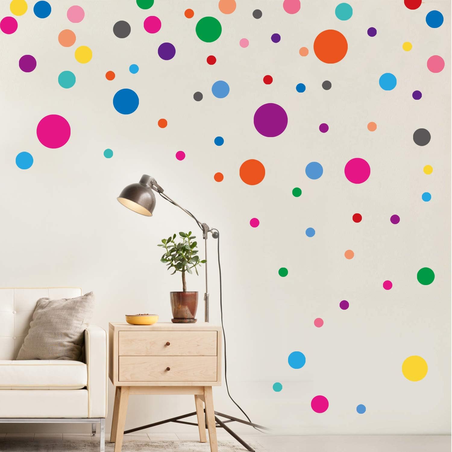 Amazon.com: Children DIY Fantastic Colorful Polka Dots Wall Decals Kids ...