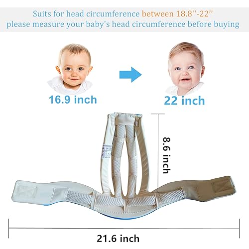 Miniatura 6 de Huifen Casco de bebé, casco ajustable para niños, para aprender a caminar, jugar al bebé, para gatear y caminar (rojo colorido)