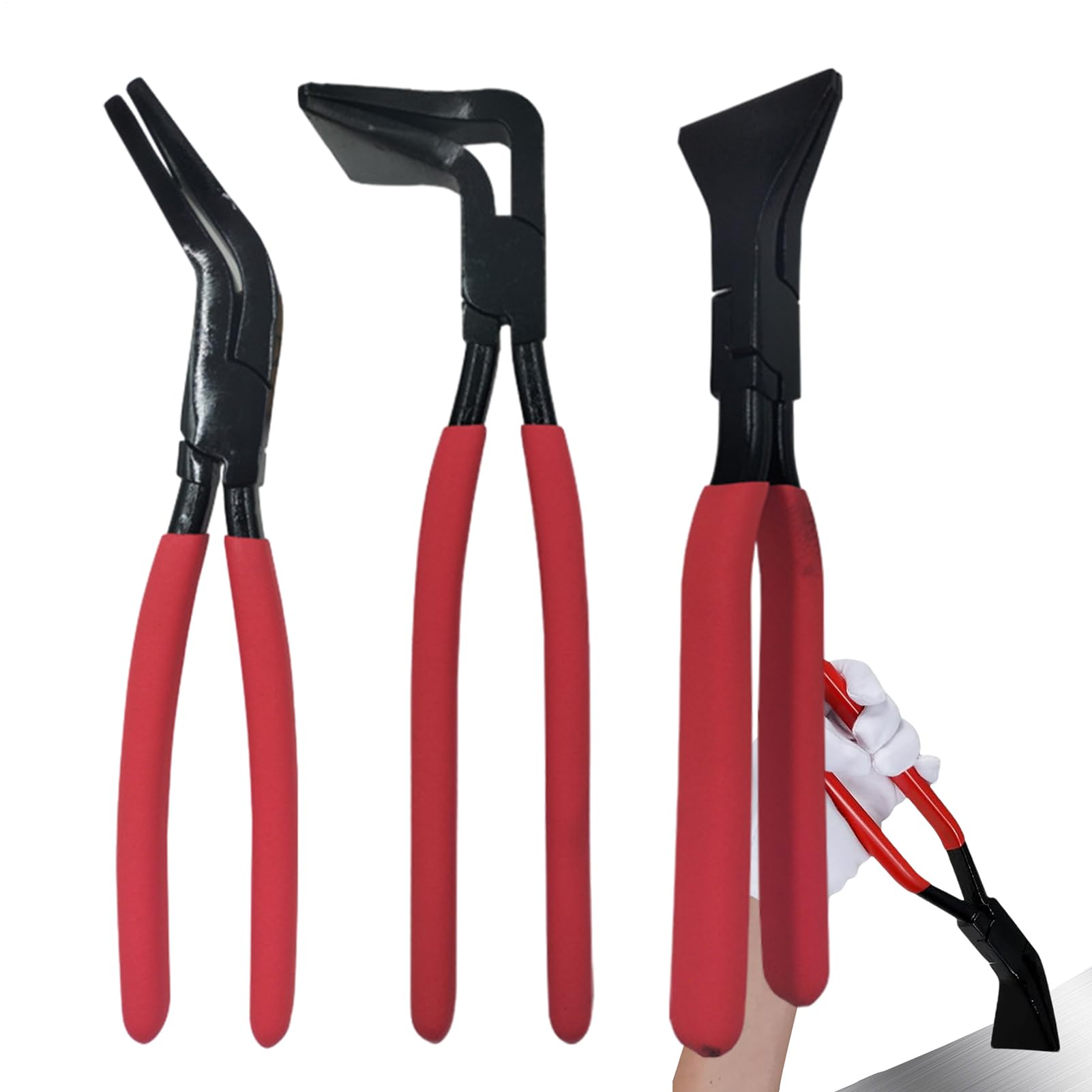 Obcęgi Do Zaginania Blachy 3 Sztuki Ręczne Narzędzie do Gięcia i Łączenia | Ergonomiczny Zestaw Narzędzi do Blachy do Prac Domowych Samochodowych Hydraulicznych i