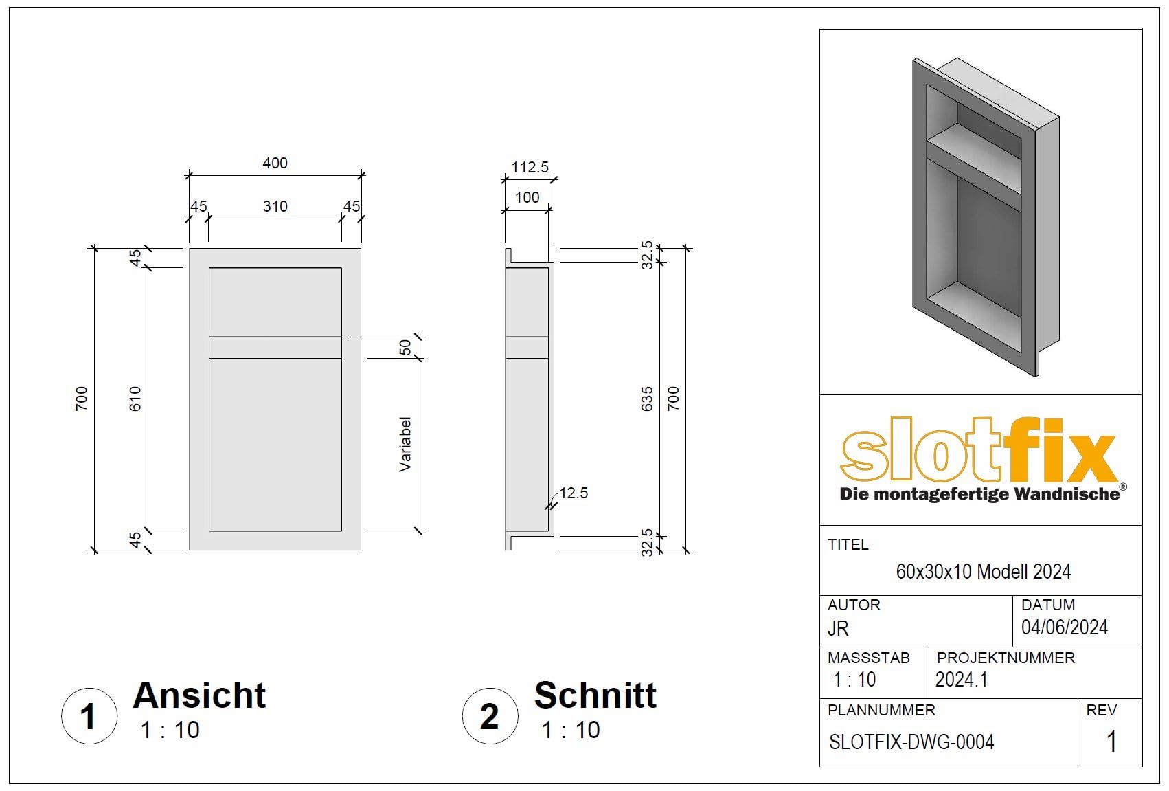 befliesbare montagefertige Wandnische 610x310x100 mm als Duschablage im Trockenbau mehr Stauraum in Bad & Co. Exklusive Aufbewahrung Mittelsteg