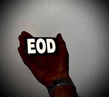 EOD Military 3.5x2 Tactical Uniform Reflective Patch. Hook and Loop Made in The USA
