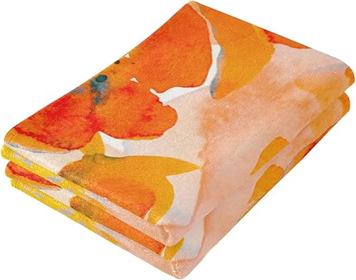 Miniatura 6 de ALAZA Juego de toallas de baño naranjas para baño, toallas de mano color naranja quemado, toallas de mano absorbentes y suaves para invitados,