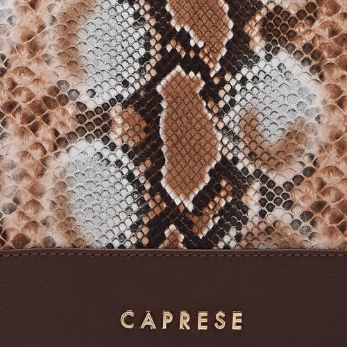 Image of Caprese Vittoria Satchel Bag, Medium | Stylish Snake Print Handbag for Women with Multiple Pockets & Compartments | Magnetic Button Closure | Perfect for Casual & Daily Use