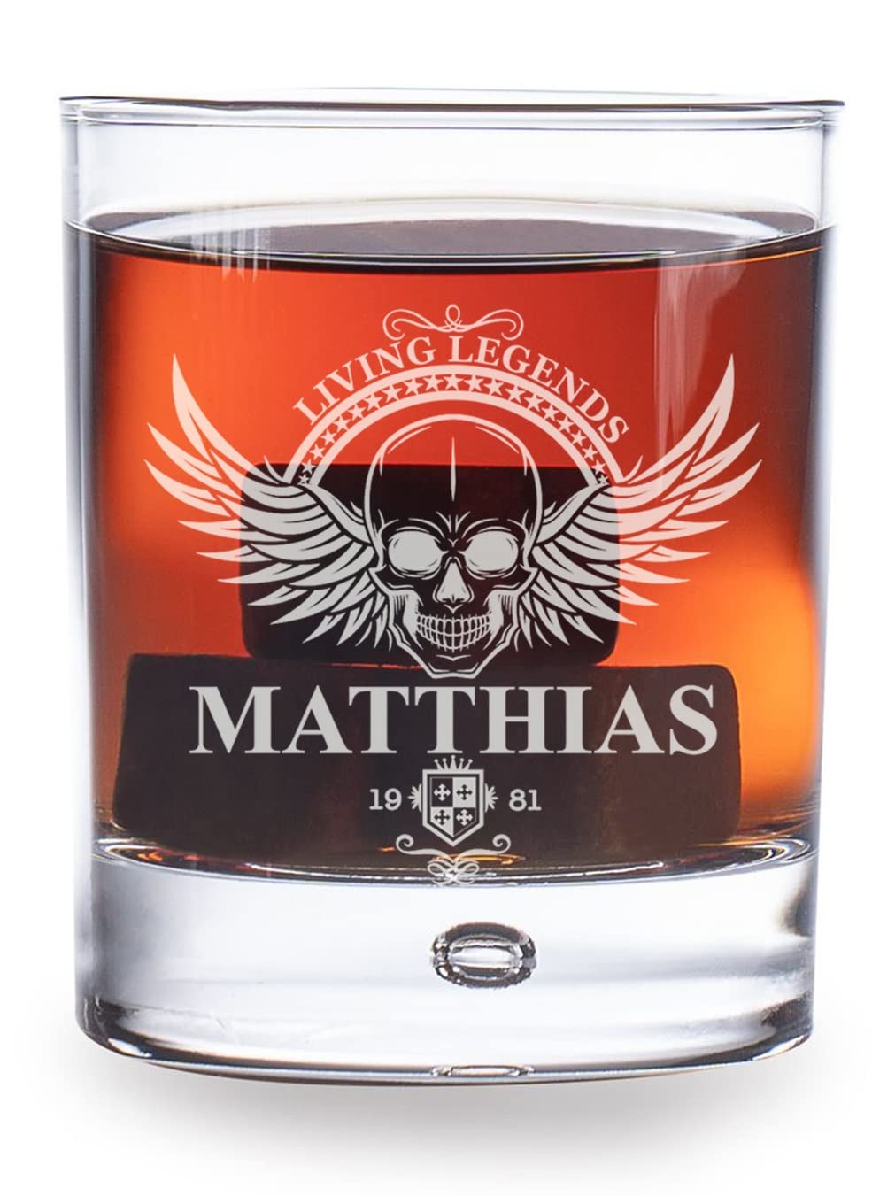 AIGAT 1 vaso de whisky personalizado como gran idea de regalo para hombres, regalo de padrino de boda, tamaño 280 ml