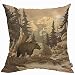 Mugod Grizzly Bear Federa per cuscino con animali selvatici Brook Canyon Foresta Montagna Natura Yellowstone Federa per cuscino decorativo per divano casa sedia divano 45 x 45 cm