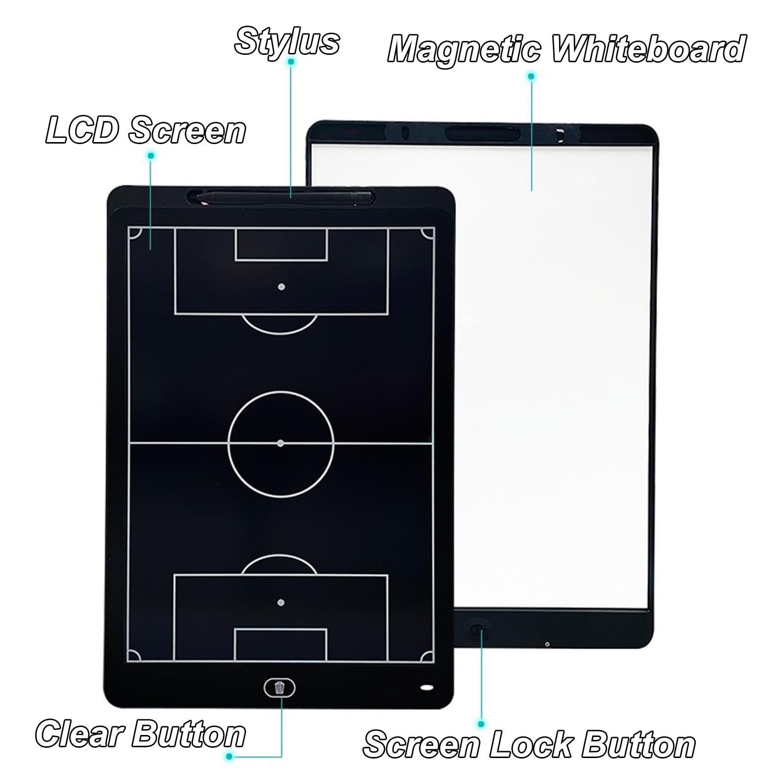 Taktikboard Basketball, Basketball Coaches Board-Klemmbretter, Doppelseitig, mit Stift und Tasche, Leicht zu Transportieren, für Wettkampf und Training