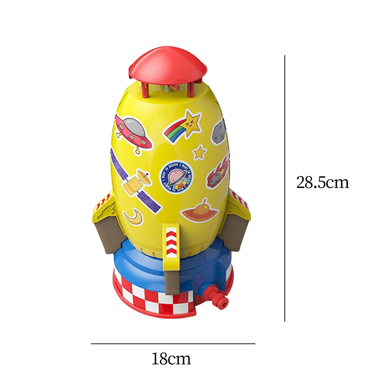 F Fityle Aspersor de Juguete Tipo Cohete, Juguetes Y Juegos con Agua Giratoria de 360°, Juguete de Elevación a Presión de Agua para Fiestas, Cumpleaños, Regalo, Amarillo, Individual