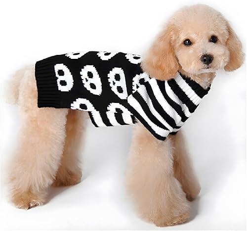 Miniatura 2 de NACOCO Suéteres para mascotas, suéter de esqueleto, ropa para perros y gatos, ropa para mascotas, suéteres para perros pequeños (XS)