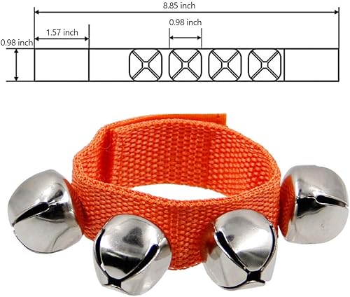 Miniatura 2 de Happy Trees Campanas de muñeca con banda, cascabeles de muñeca de 9 pulgadas, campanas de tobillo ajustable, 24 piezas