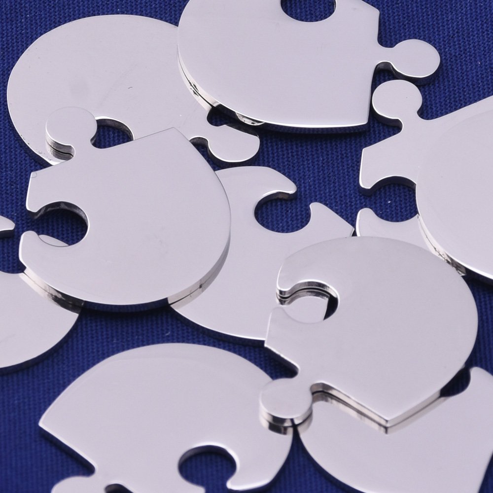 Rosebeading 22X18mm 10Pcs Tibetara Puzzle Shape Stamping Blank Stamping Blanks Flat Stainless Steel Blanks Diy Jewelry Supplies,