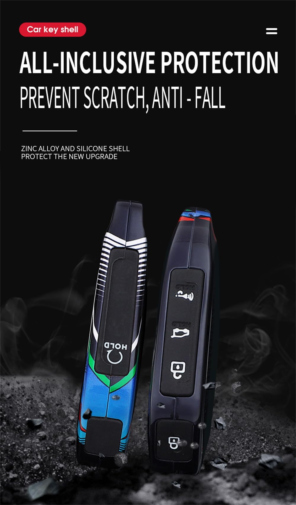 Ontto 5-Button Key Fob Cover Fit For Kia Telluride Sorento EV9 2023 2024 2025 Car Accessories Metal Frame Key Shell Silicone Key Case,Sportracing Style Key Holder,Red