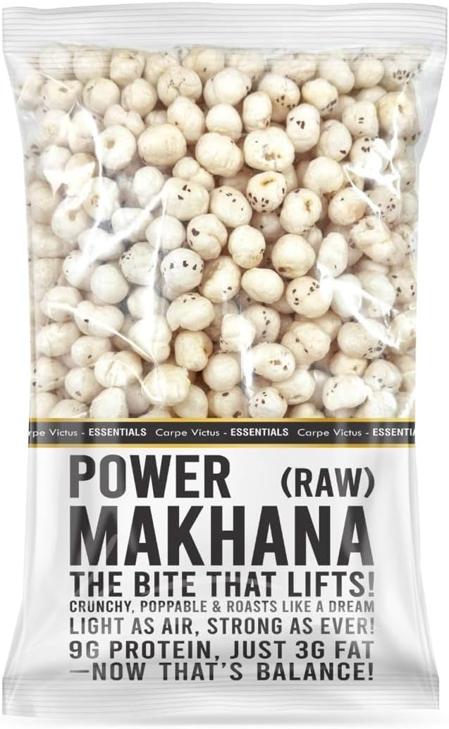Carpe Victus Raw Makhana 100g | Premium Phool Makhana (Fox Nuts) | Lotus Seeds for Roasting & Cooking | Low Calorie Healthy Snack