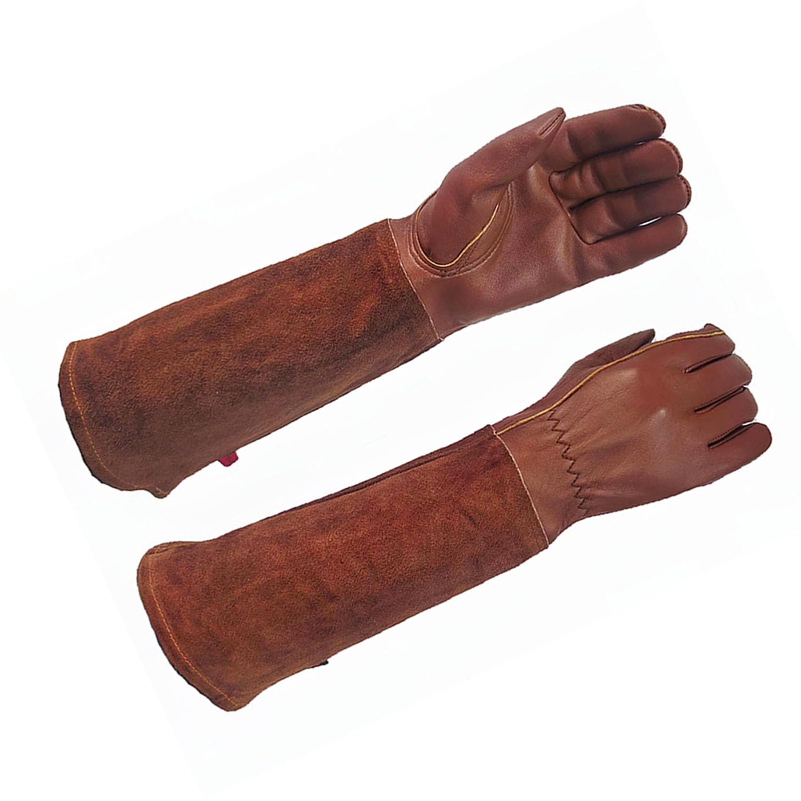 Guanti da Giardinaggio Lunghi in Pelle di Vacchetta per Donna/uomo, Guanti da Potatura per Rose a Prova di Spina, Protezione Braccio per Guanti Giardino per Lavoro Piantando (XL)