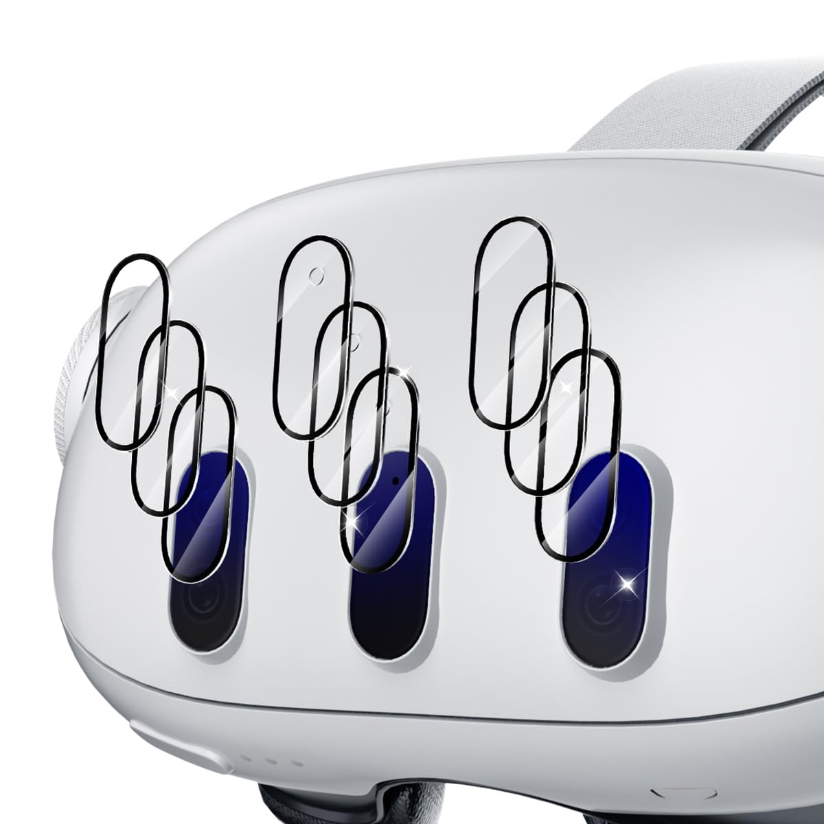 ALAFLY [3 Set Compatible with Meta Quest 3 Camera Lens Protector, 9H Anti-Scratch Tempered Glass High Definition VR Accessories for Oculus Quest 3, Black Circle