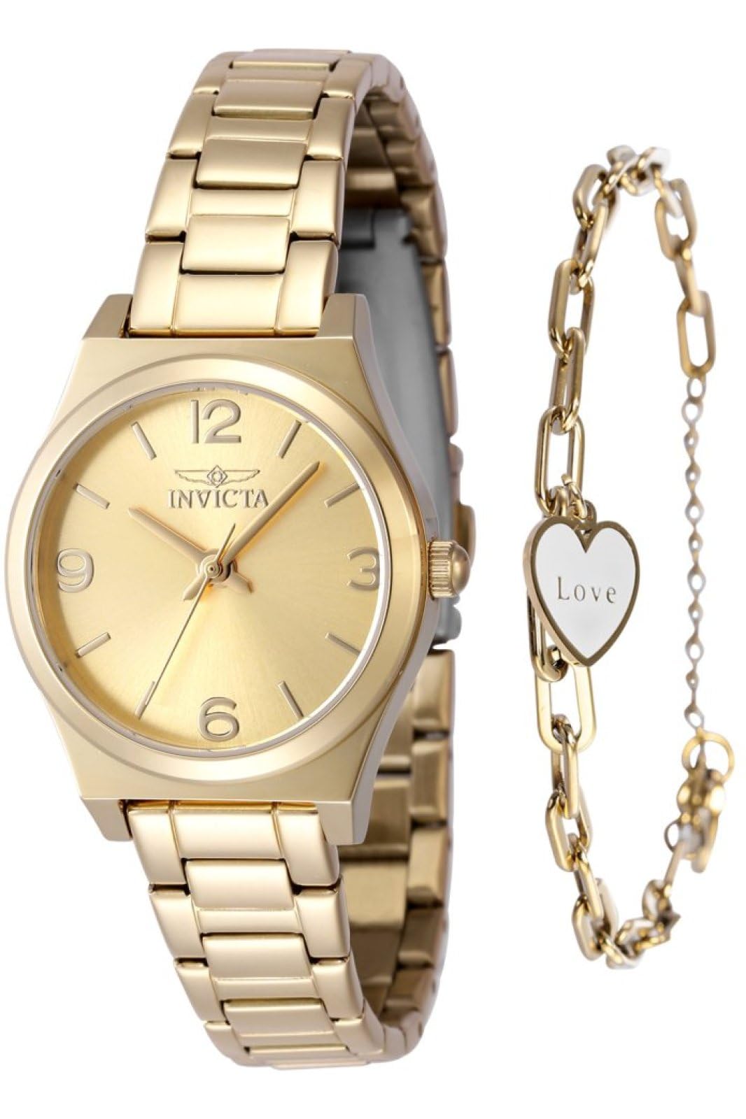 INVICTA Angel Lady 30mm Stainless Steel Gold Gold dial PC21J Quartz