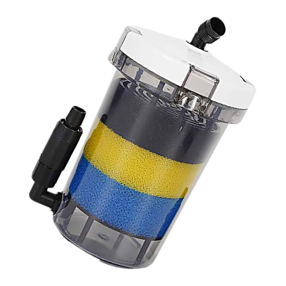Aquarium und Auslass Außenfilter Rund Filterkasten aus Kunststoff mit 16mm Leise und Praktisch und Klares Wasser im Fischbecken für Frontgrasbecken
