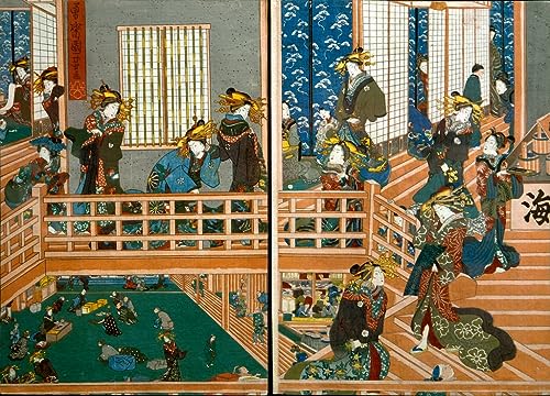 Lienzo pared de Kadoebiya por Utagawa Kuniyoshi de 60x90cm ideal como regalo cultural exclusivo