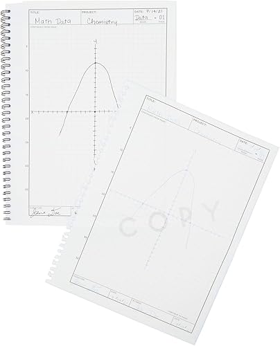 Miniatura 7 de Bright Creations Cuaderno de laboratorio autocopiativo con 100 hojas, papel de ingeniería (8.5 x 11 pulgadas, 2 unidades)