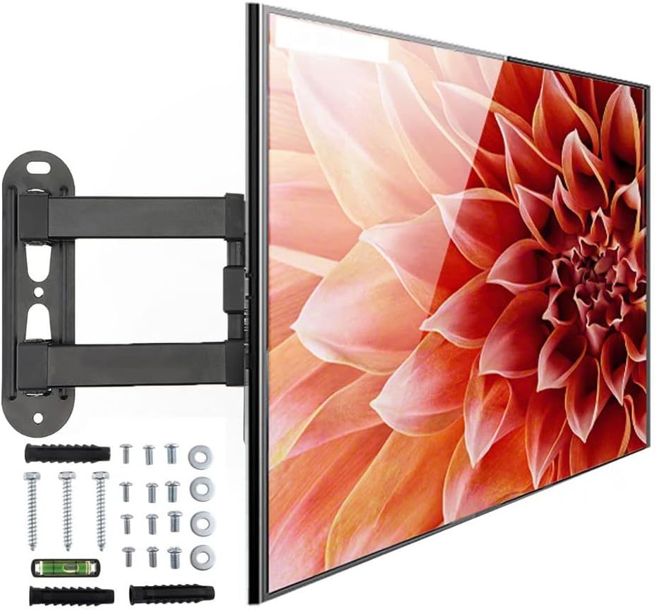Adjustable 14-42 Inch TV Wall Mount Bracket Flat Panel Frame Support 15 Degrees Tilt for LCD LED Monitor