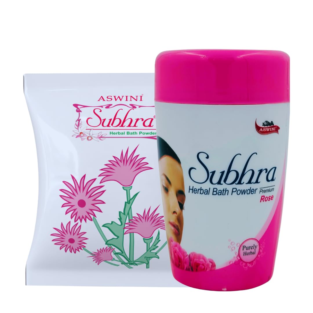 Subhra Bath Powder Rose 200g + Subhra Herbal Bath Powder 460g-image-15