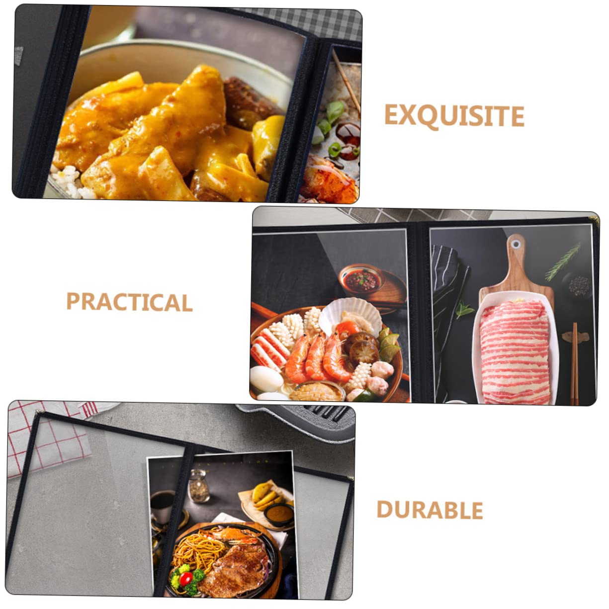 CHILDWEET Menu Clear Case Book Hardcover Wine Holders Commercial Film Folders for Binders Restaurant Recipe Cover Transparent Page PVC