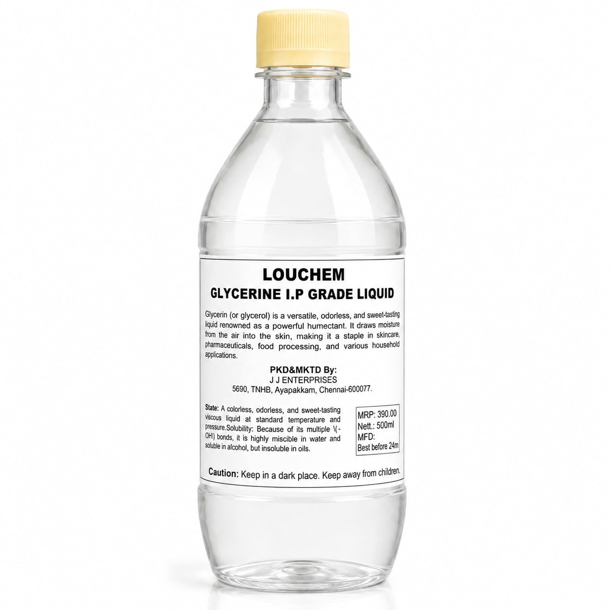 JJ ENTERPRISES Glycerin I.P Grade Liquid | High Purity Vegetable Glycerin for Skin Care, Hair Care, Soap Making, Cosmetics, Pharmaceutical & Personal Care Applications - 500ml-image-7