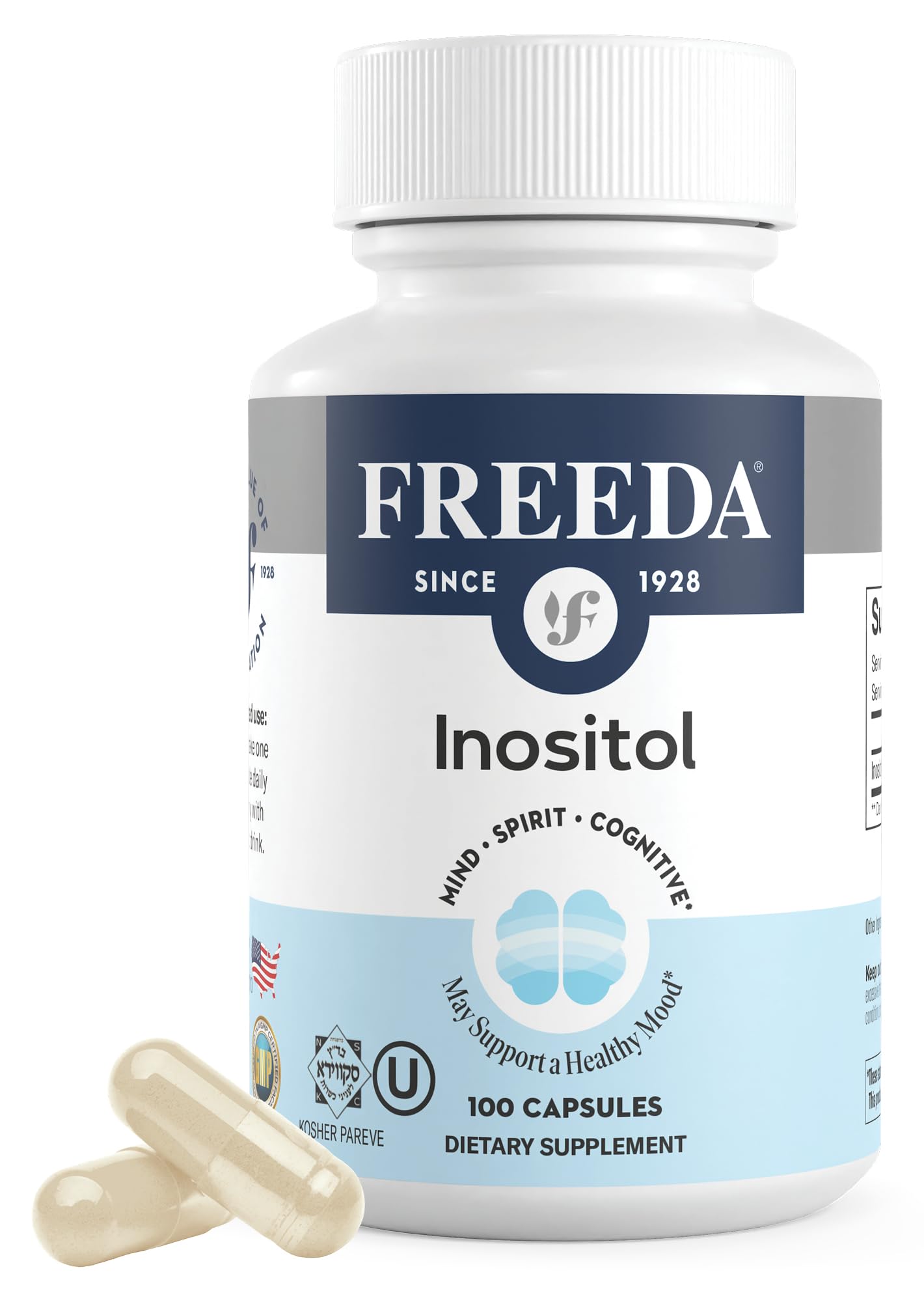 FREEDA Pure Myo-Inositol Supplement 650mg – Vegan 100 Capsules