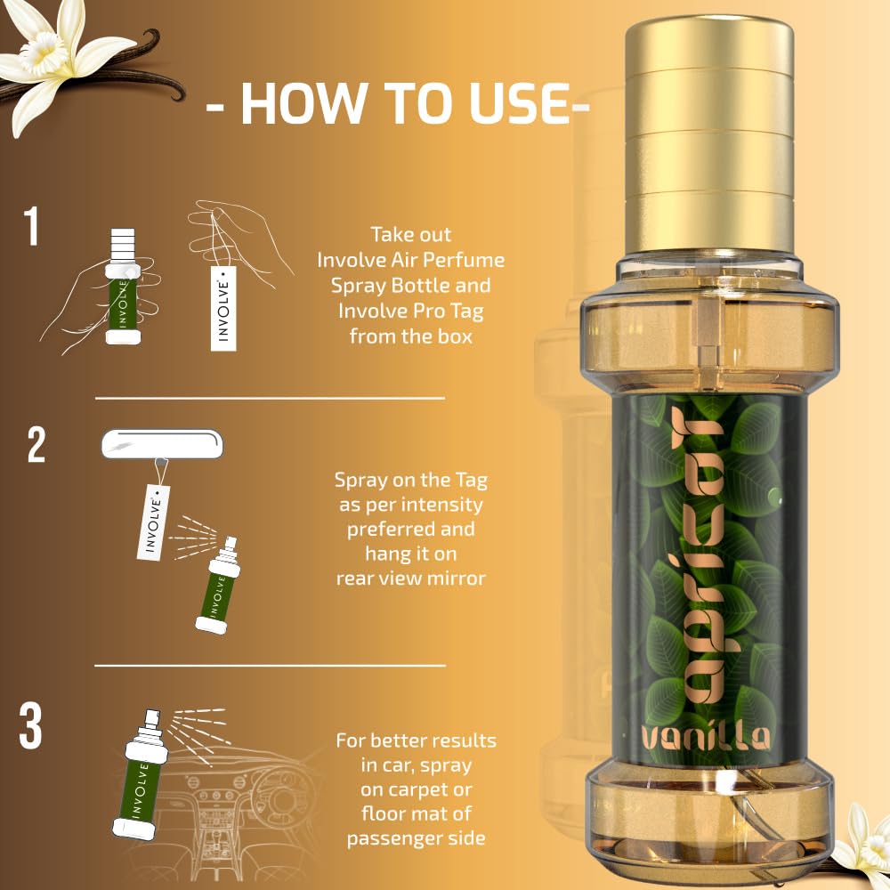 Involve Your Senses Rainforest Apricot Vanilla Scent Perfume - IRF04-30 ml | Rich Fragrance Spray Car Air Freshener | Car fresheners | Car accessories interior| Long lasting fregrance | Car perfume 4