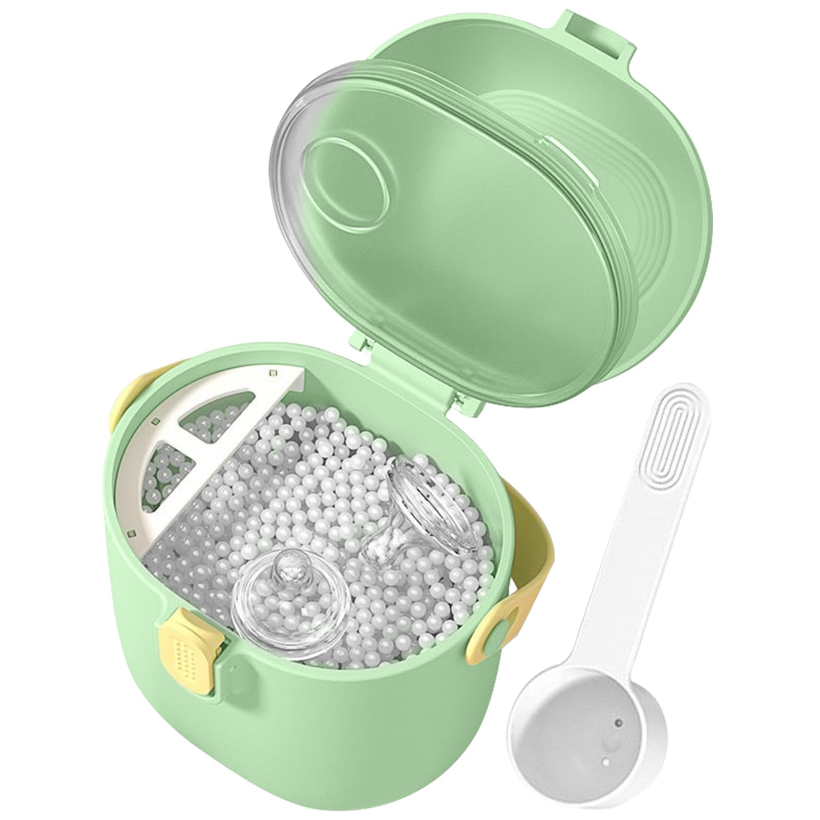 Formula Milk Powder Container - PP 10x6x13cm Portable Milk Powder Dispenser with Scoop, Organizer for Travel, Daycare, Stroller, Beach, Airplane & Home Use