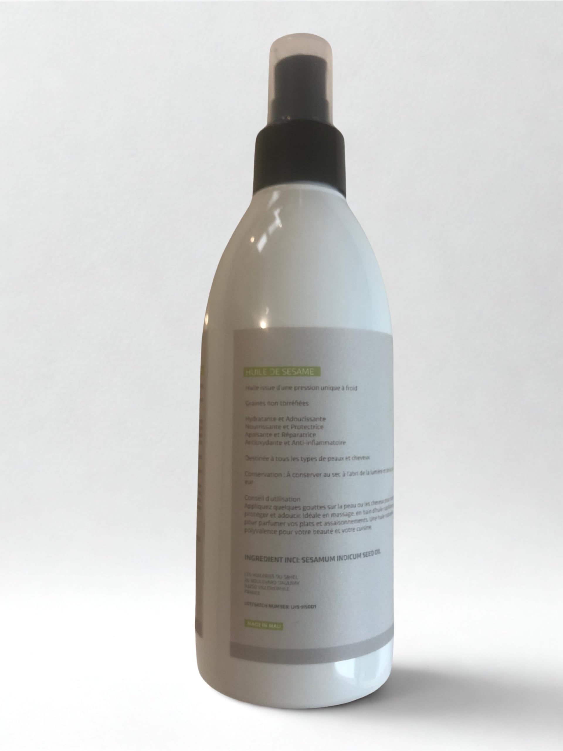 huile de sésame pure et naturelle – pressée à froid – visage, corps, cheveux & massage – riche en vitamine e et antioxydants – usage cosmétique (250ml)