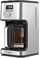 Gevi 14-Cup Programmable Drip Coffee Maker with Strong Brew, Glass Carafe, Keep Warm, Silver