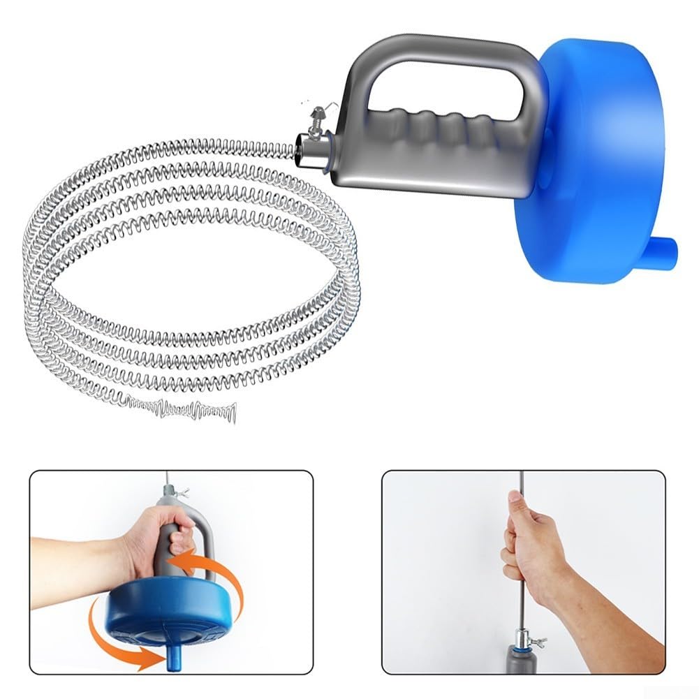 Outil de débouchage de tuyau, 10 mm galvanisé pour déboucher les canalisations et les canalisations - Débouchage sans effort - Pour plomberie et égout - 7 m