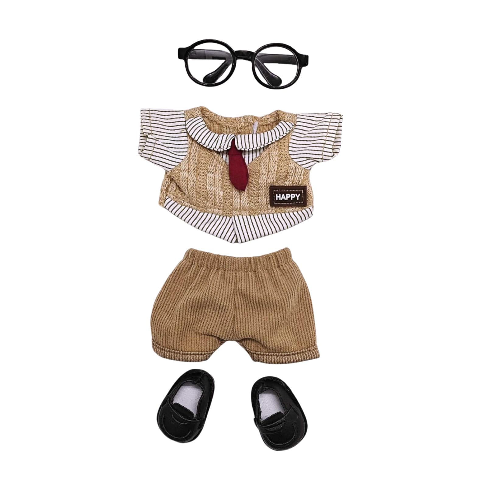 Doll Clothes for Bartholomew Bear Clothes,Clothes for Stuffed Animals,10-12 inch Doll can be Worn,Clothes Without Doll.(4pc Includes 2 Doll Suspender Pants,2 Doll Sweater) AhP422 (B, 10cm)