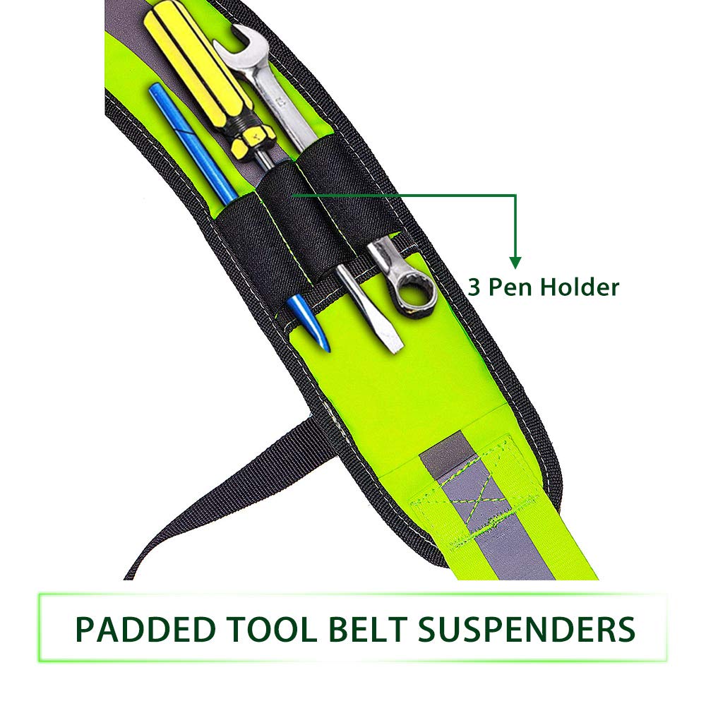 AISENIN Carpenter Tool Belt Suspenders, Heavy Duty Tool Belt Suspenders Reflective Safety Suspenders
