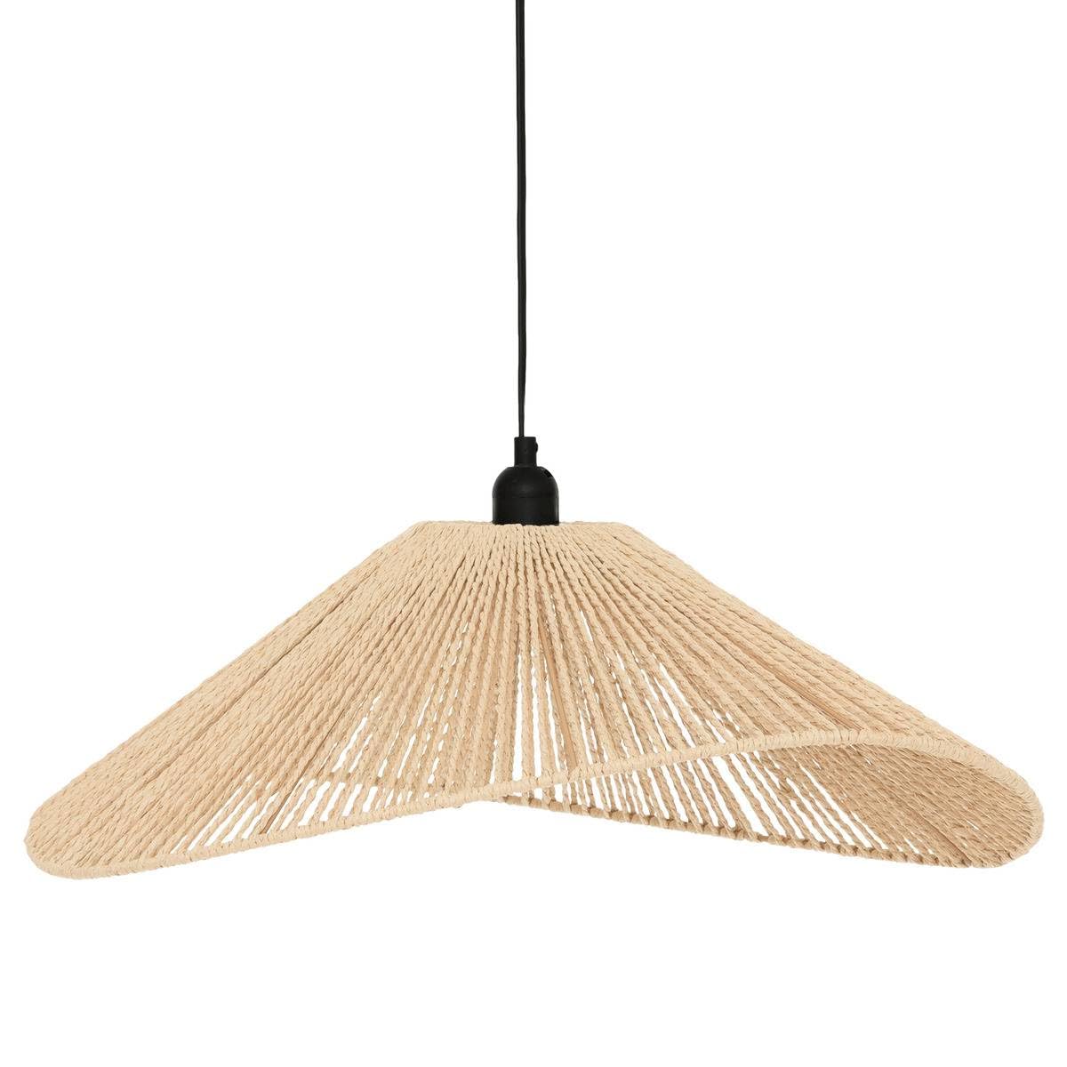 Atmosphera - Suspension Luminaire Myha Scandinave - Beige - 58 cm de Diamètre - Effet Papier Tressé, Hauteur Réglable - Pour Salon, Chambre