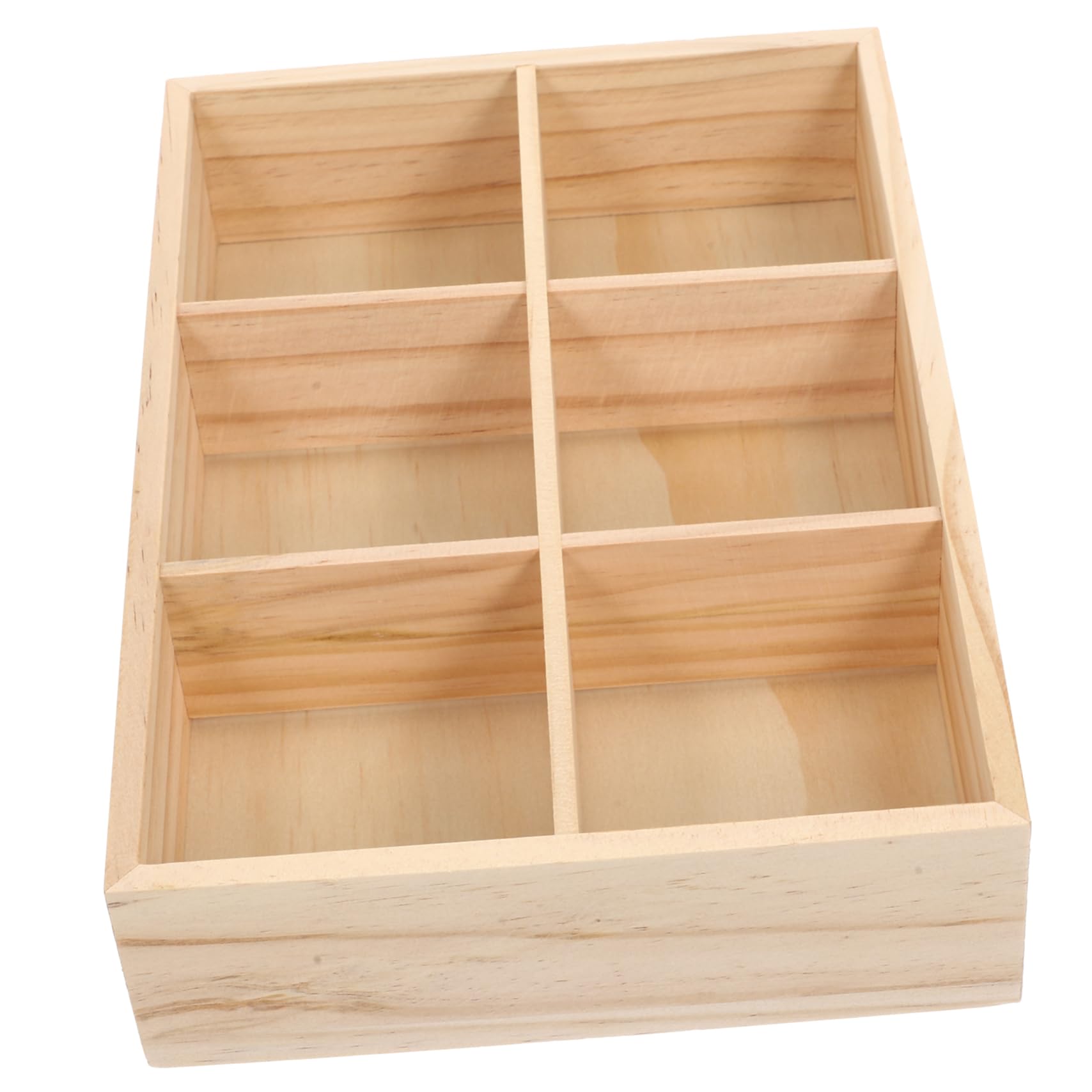 OUNONA Tea Bag Storage Case Wood Tea Bag Organizer 6-section Dispenser Box for Capsules Sugar Condiments