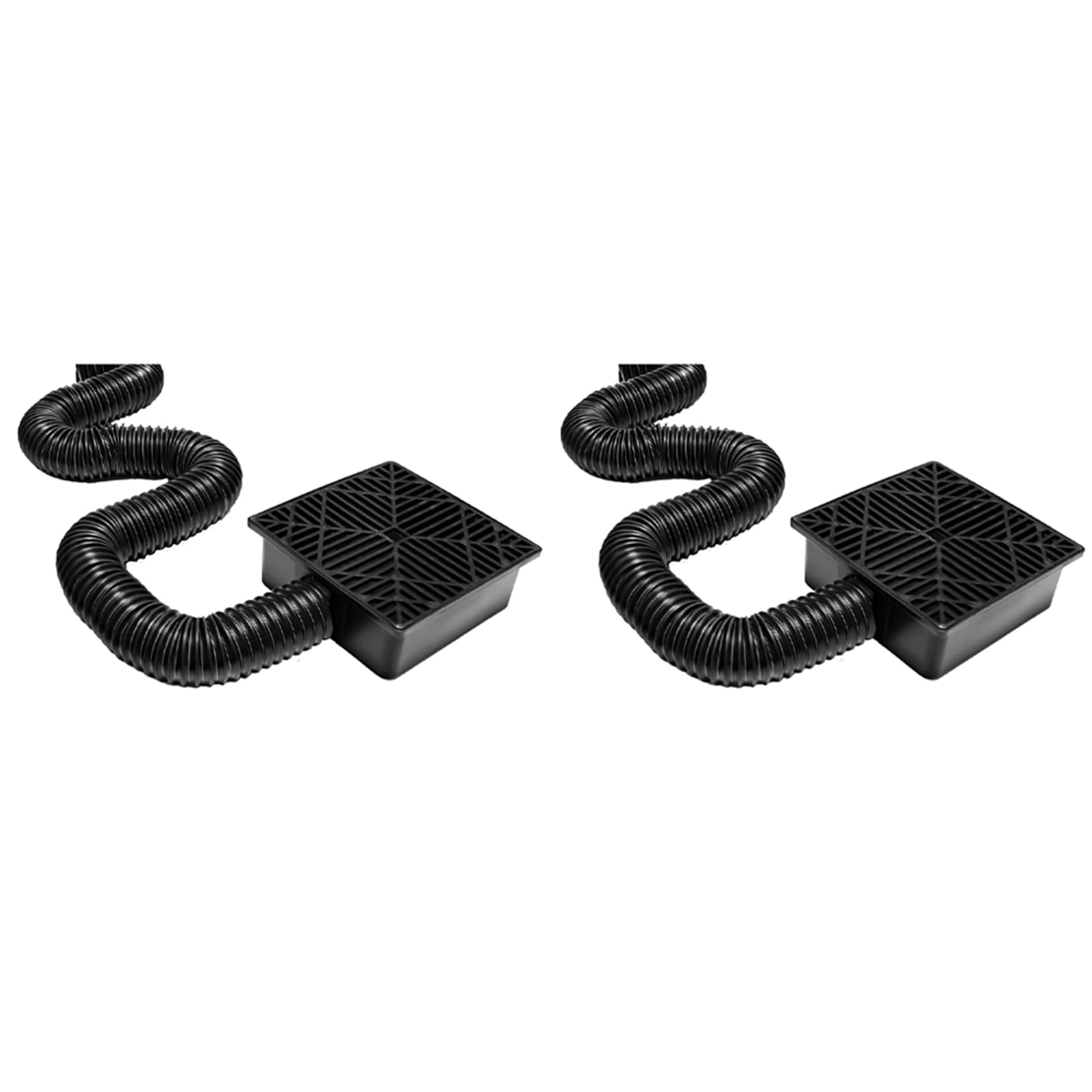 Jnchdghwa Black 2X Catch Basin Downspout Flexible Extension Storm Drain Catch Basin Drainage System Drain Adapter